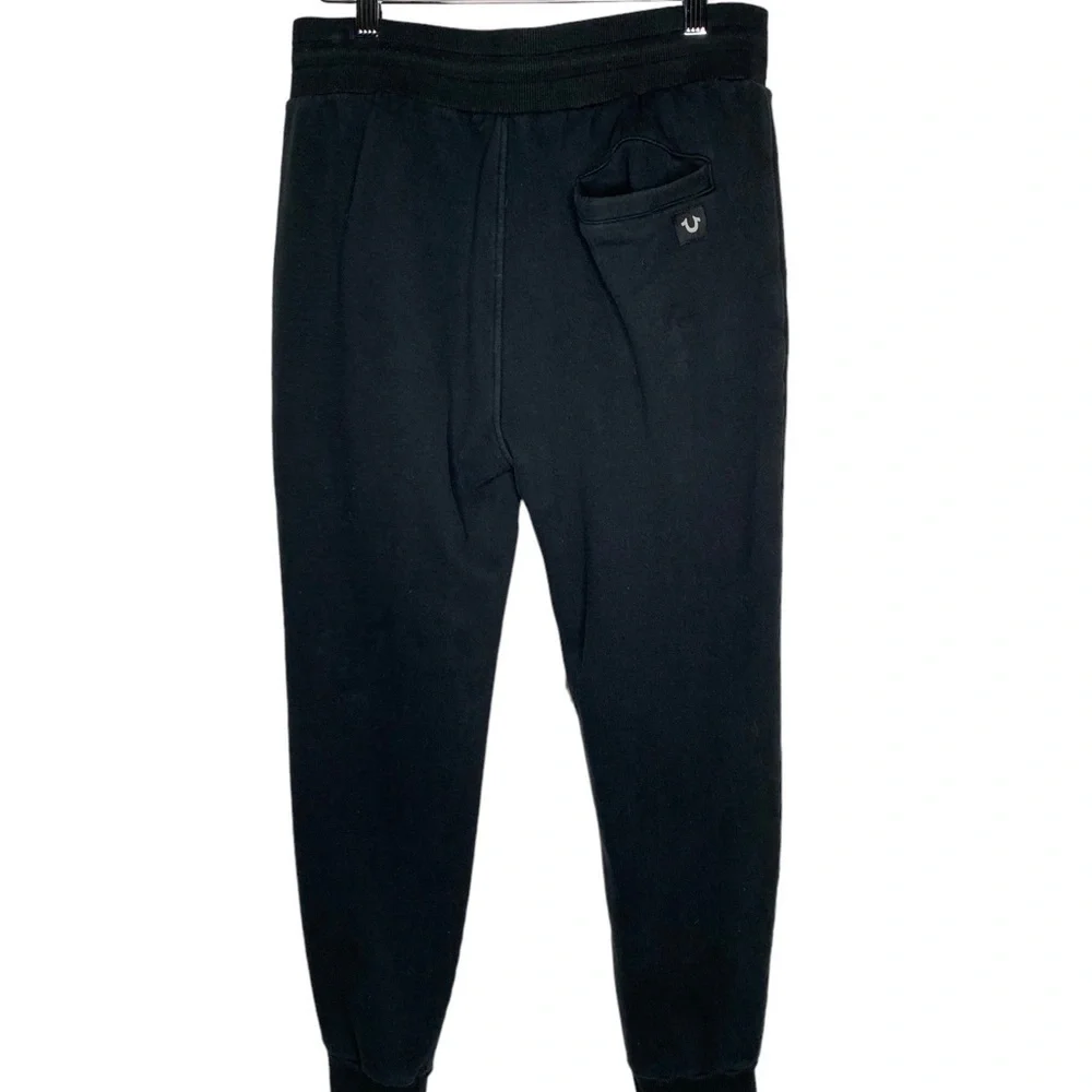 True Religion Mens women’s Crop Jogging Pants size M black gold